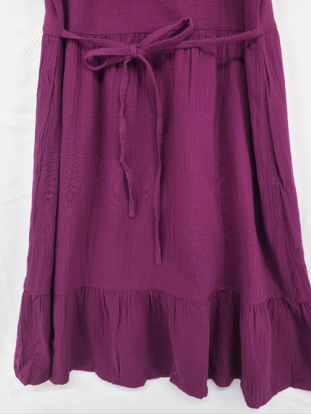 Pact Organic Cotton Coastal Double Gauze Breezy Midi Dress XS Sangria Minimalist - Picture 13 of 16